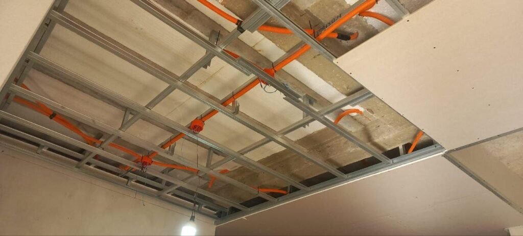 Vista trabajos previos a colocación de durlock en Caaguazú